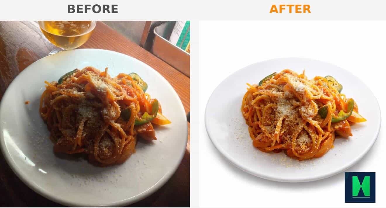 パスタのメニュー画像 ビフォーアフター